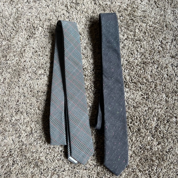 Lot of 2 Mill City Fineries Neck Ties Neckties Plaid Paint Splatter - Picture 1 of 5